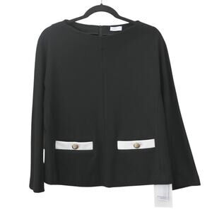 Rosetta Getty Interlock Boatneck Stretchy Knit Long Sleeve Top Size S